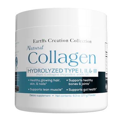 Колаген чисті гідролізовані пептиди Earth`s Creation (Collagen Hydrolyzed I, II, III Powder) 177 г