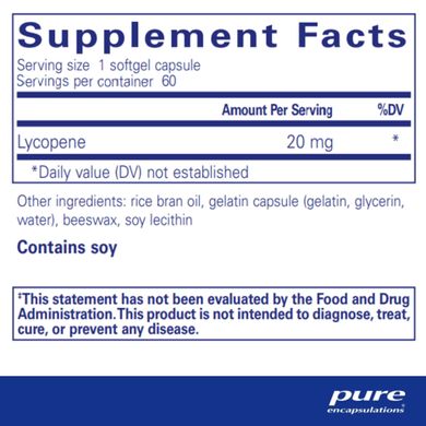 Ликопин Pure Encapsulations (Lycopene) 20 мг 60 капсул купить в Киеве и Украине