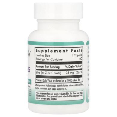 Zinc Citrate Nutricology (Zinc Citrate) 25 mg 60 capsules