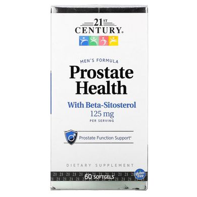Здоров'я простати з бета-сітостеролом, Prostate Health with Beta-Sitosterol, 21st Century, 125 мг, 60 м'яких капсул