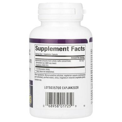 Natural Factors, Наттокиназа, 100 мг, 60 вегетарианских капсул купить в Киеве и Украине