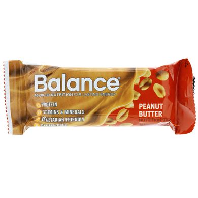 Батончик здорового харчування, арахісова олія, Balance Bar, 6 батончиків, 1,76 унції (50 г) кожен