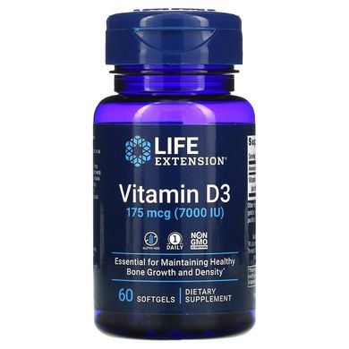 Вітамін Д3 Life Extension (Vitamin D3) 7000 МО 60 капсул