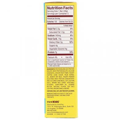 Protein Bars, Vanilla Cupcake, ThinkThin, 5 pieces at 28 g (1 ounce) each.