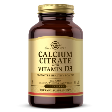 Кальцій цитрат і вітамін Д3 Solgar (Calcium Citrate with Vitamin D3) 250 мг / 150 МО 120 таблеток