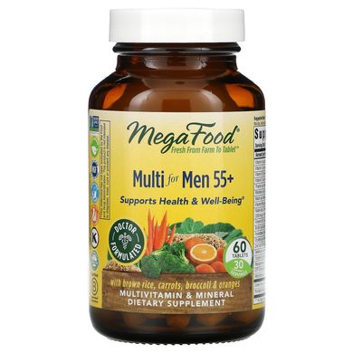 Вітаміни для чоловіків без заліза 55+ MegaFood (Multi for men) 60 таблеток