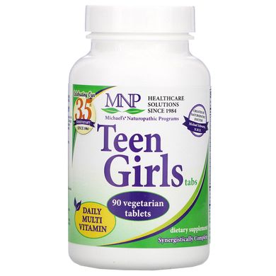 Teen Girls Tabs, щоденний мультивітамінний комплекс, Michael's Naturopathic, 90 вегетаріанських таблеток