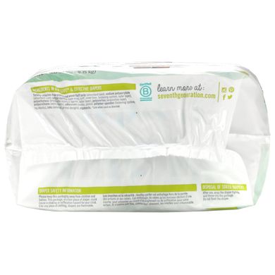 Підгузки для чутливого захисту, Sensitive Protection Diapers, Seventh Generation, Розмір 4, 20-32 фунта, 25 підгузників