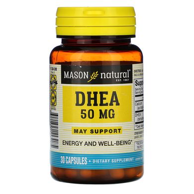 ДГЭА, DHEA, Mason Natural, 50 мг, 30 капсул купить в Киеве и Украине