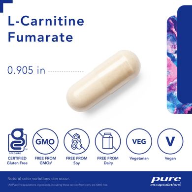 Карнитин фумарат Pure Encapsulations (L-Carnitine Fumarate) 120 капсул купить в Киеве и Украине