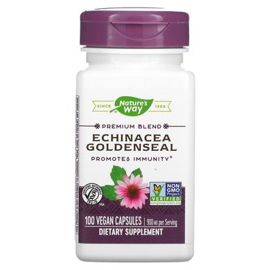 Ехінацея і гідрастіс (Echinacea Goldenseal), Nature's Way, 450 мг, 100 вегетаріанських капсул
