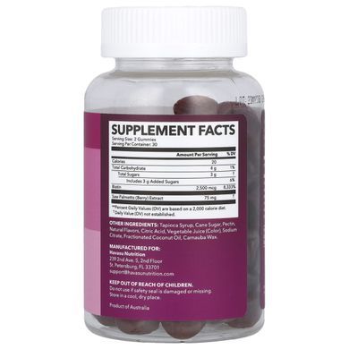 Havasu Nutrition, Women's, Saw Palmetto Gummies, Raspberry, 60 Gummies
