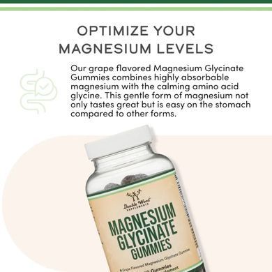 Магній гліцинат Double Wood (Magnesium Glycinate Gummies) 60 жувальних цукерок