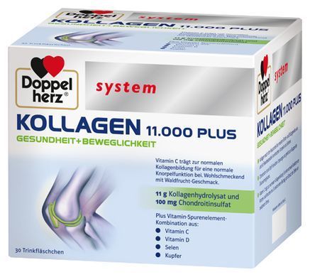 Doppelherz System, Collagen 11000 Plus, 25 ml, 30 ampoules.