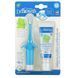 Dr. Browns, Set of toothbrushes for babies, from 0 to 3 years old, blue, with the taste of real pear and apple, set of 2 items.