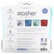 Reusable silicone food bag, medium sandwich size, Aqua, Stasher, 15 fluid ounces (450 ml).