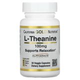 Описание товара: Теанин California Gold Nutrition (L-Theanine AlphaWave Supports Relaxation Calm Focus) 100 мг 30 вегетарианских капсул