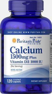 Кальций с витамином D, Calcium with Vitamin D, Puritan's Pride, 1000 МЕ, 1500 мг, 120 таблеток купить в Киеве и Украине