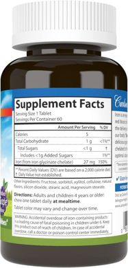 Залізо Carlson Labs (Chewable Iron) 27 мг 60 таблеток зі смаком винограду