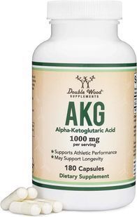 Альфа-кетоглутаровая кислота Double Wood (Alpha-Ketoglutaric Acid) 500 мг 180 капсул купить в Киеве и Украине