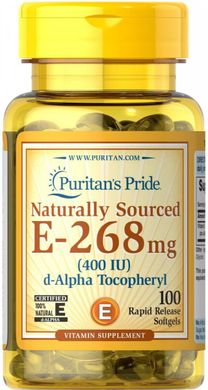 Натуральный витамин E Puritan's Pride (Vitamin E) 400 МЕ 100 капсул купить в Киеве и Украине