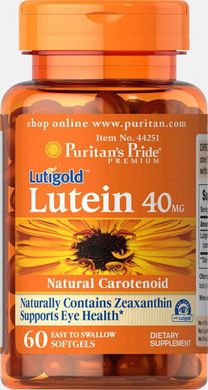 Лютеїн з зеаксантином, Lutein with Zeaxanthin, Puritan's Pride, 40 мг, 60 капсул
