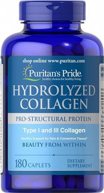 Гидролизованный коллаген, Hydrolyzed Collagen, Puritan's Pride, 1000 мг, 180 таблеток купить в Киеве и Украине