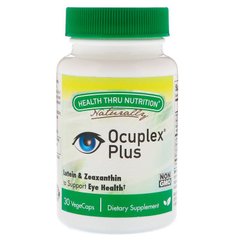 Для підтримки очей, Ocuplex Plus, Health Thru Nutrition, 30 вегетаріанських капсул