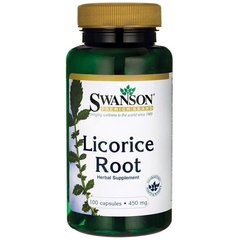 Корінь солодки, Licorice Root, Swanson, 450 мг, 100 капсул