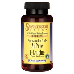 L-Лейцин, AjiPure L-Leucine, Pharmaceutical Grade, Swanson, 500 мг, 60 капсул