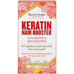 Кератиновый усилитель волос ReserveAge Nutrition (Keratin Hair Booster with Biotin & Resveratrol) 120 капсул купить в Киеве и Украине