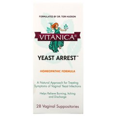 Yeast Arrest, средство для здоровья влагалища, Vitanica, 28 вагинальных суппозиториев купить в Киеве и Украине