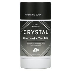 Crystal Body Deodorant, Дезодорант, збагачений магнієм, деревне вугілля + чайне дерево, 2,5 унції (70 г)