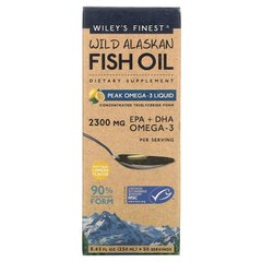 Риб'ячий жир Wiley's Finest (Wild Alaskan Fish Oil) 4500 мг 250 мл зі смаком лимона