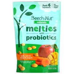 Beech-Nut, Naturals, расплавы с пробиотиками, стадия 3, яблоко, морковь, манго и йогурт, 1 унция (28 г) купить в Киеве и Украине