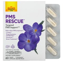 Country Life, PMS Rescue, таргетована підтримка при ПМС, 60 веганських капсул
