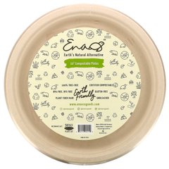 Тарілки, 10" Compostable Plates, Earth's Natural Alternative, 50 шт