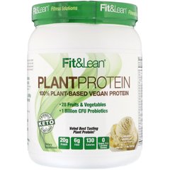 Рослинний білок, вершкова ваніль, Plant Protein, Creamy Vanilla, Fit,Lean, 532,5 г