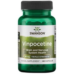 Винпоцетин - тройная сила, Vinpocetine - Triple Strength, Swanson, 30 мг, 60 капсул купить в Киеве и Украине