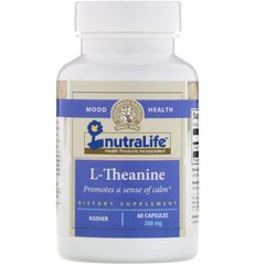 L-теанин NutraLife (L-Theanine) 200 мг 60 капсул купить в Киеве и Украине