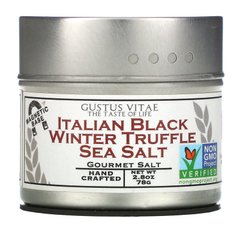 Gourmet Salt, итальянская морская соль с черными трюфелями, Gustus Vitae, 76 г (2,8 унций) купить в Киеве и Украине