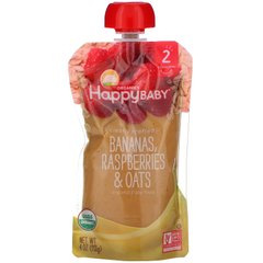 Дитяче пюре з банана малини вівса Happy Family Organics (Baby Food) 6 + місяців 113 г