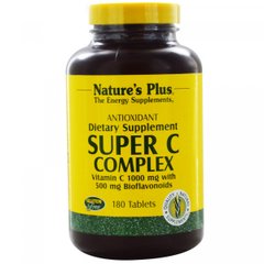 Супер комплекс вітаміну С Nature's Plus (Super C Complex) 1000 мг 180 таблеток
