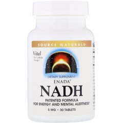 Нікотинамідадениндінуклеотид, ENADA NADH, Source Naturals, 5 мг, 30 таблеток