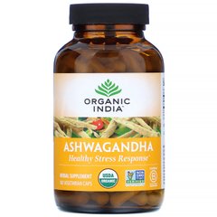 Ашваганда, Ashwagandha, Organic India, 180 вегетаріанських капсул