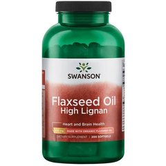 Лляна олія Hiсh Liсnan, Flaxseed Oil Hiгh Liгnan, Swanson, 980 мг, 200 капсул