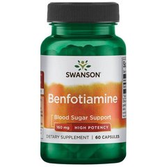 Бенфотиамин - высокая эффективность, Benfotiamine - High Potency, Swanson, 160 мг, 60 капсул купить в Киеве и Украине