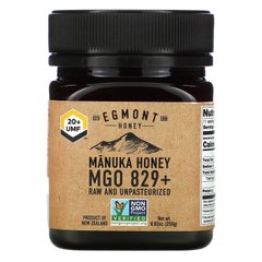 Egmont Honey, Мед манука, сирий та непастеризований, 829+ MGO, 8,82 унції (250 г)