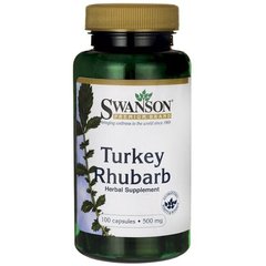 Турецький ревінь, Turkey Rhubarb, Swanson, 500 мг, 100 капсул