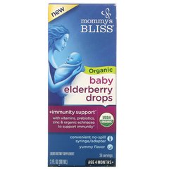 Органічні краплі бузини для немовлят, вік від 4 місяців, Organic Baby Elderberry Drops, Age 4 Months +, Mommy's Bliss, 90 мл